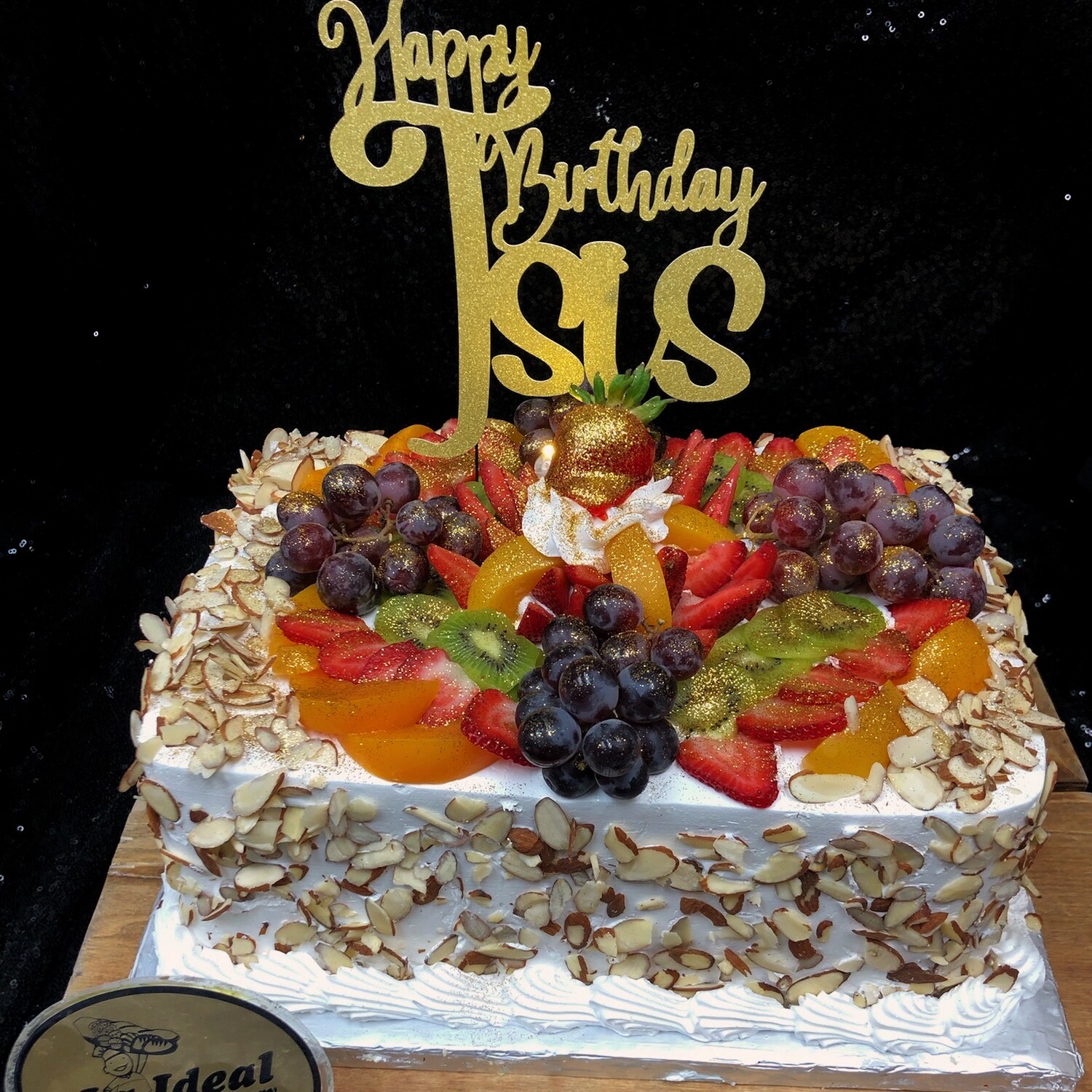 Assorted Fruits  with Almonds Cake