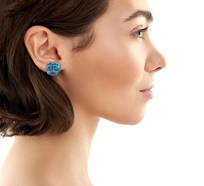 Blue Pansy Earring
