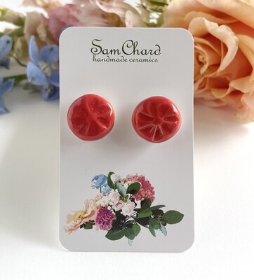 Red Pinwheel Earrings