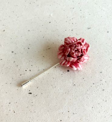 Peony Pin/Brooch - Dark Pink