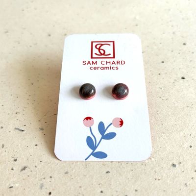 Stormy Red Studs Earrings