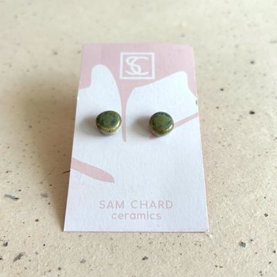Mottled Green Studs Earrings