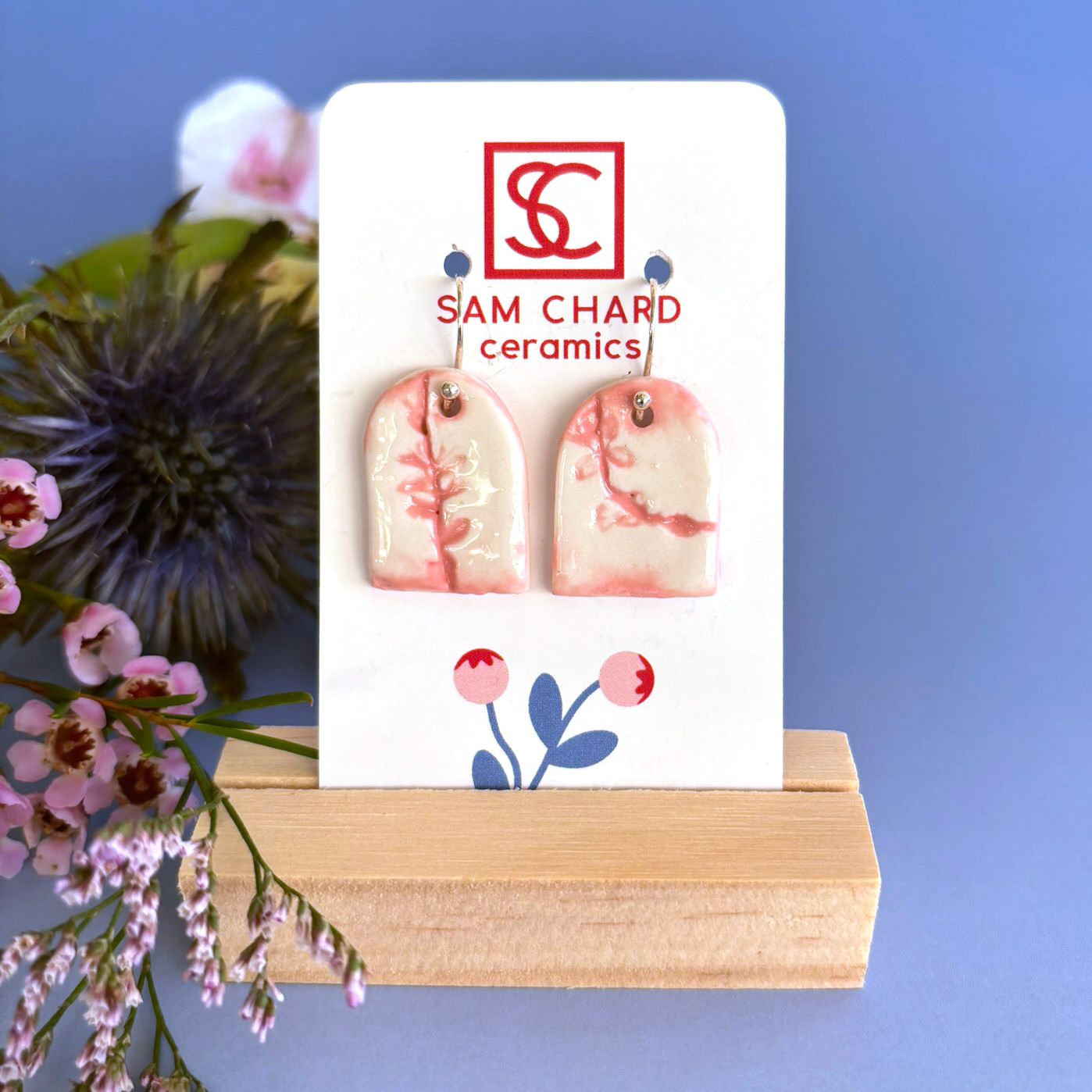 Pink Thyme Hanging Earrings