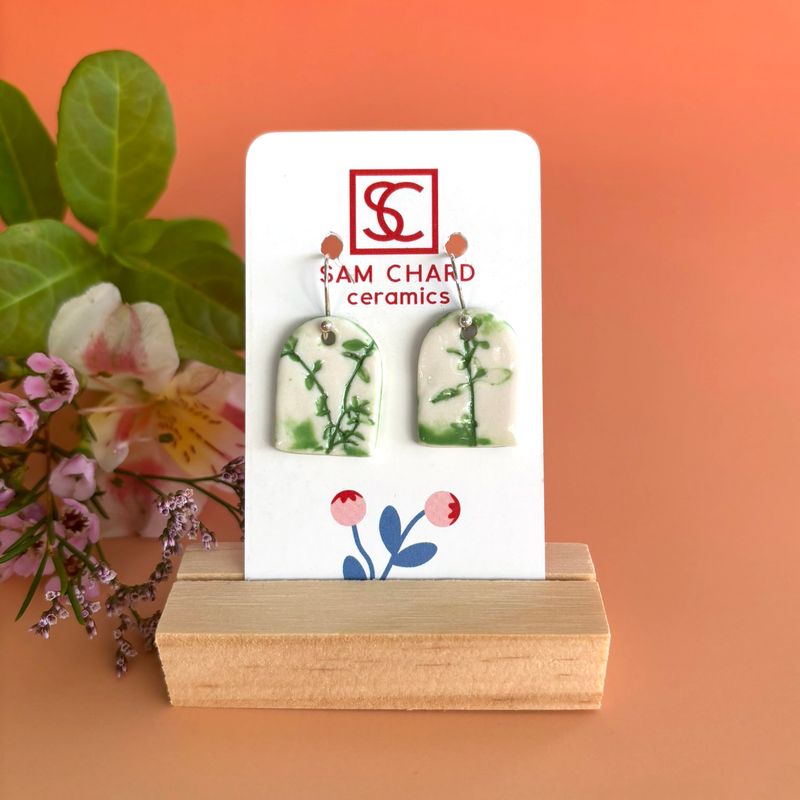 Green Thyme Hanging Earrings