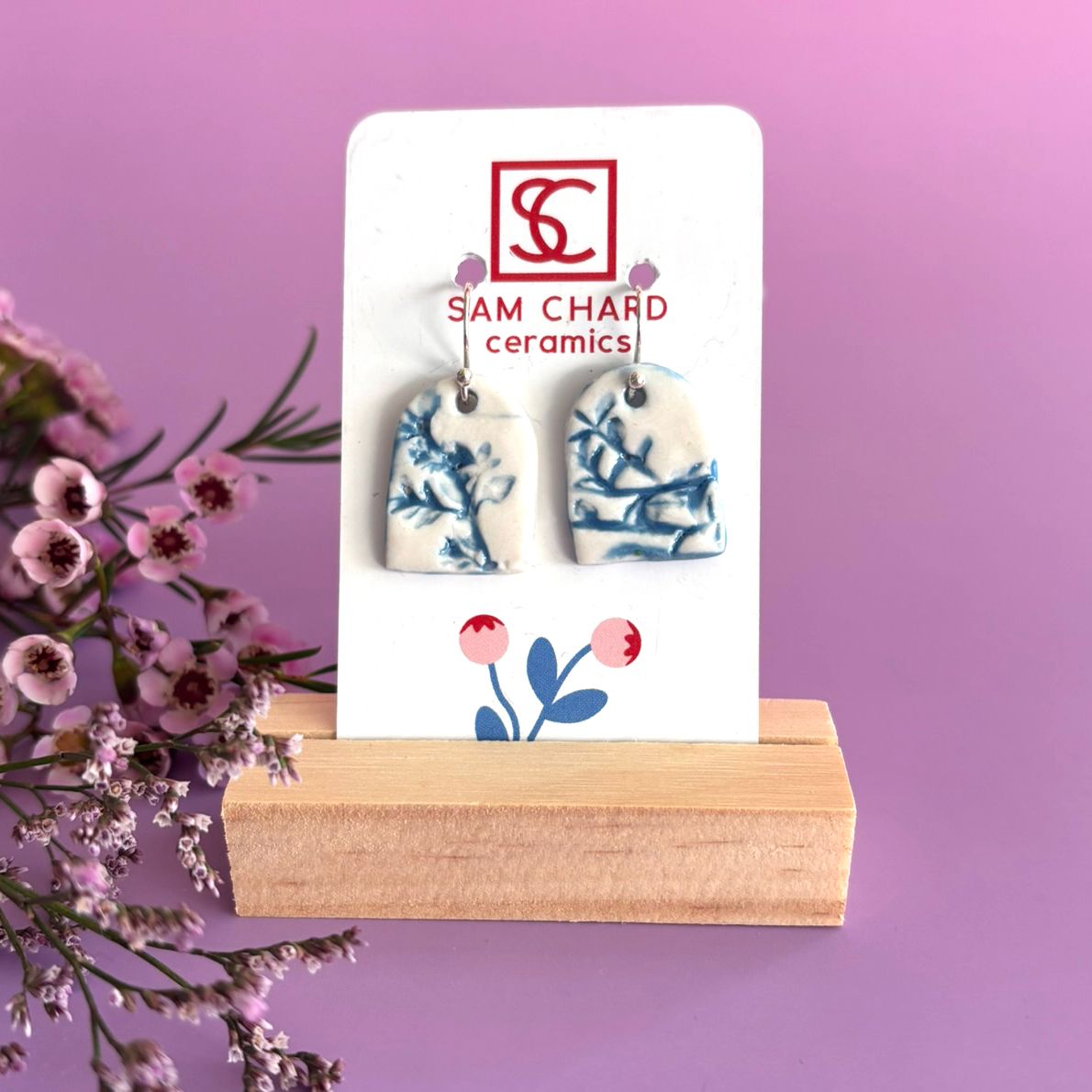 Light Blue Thyme Hanging Earrings