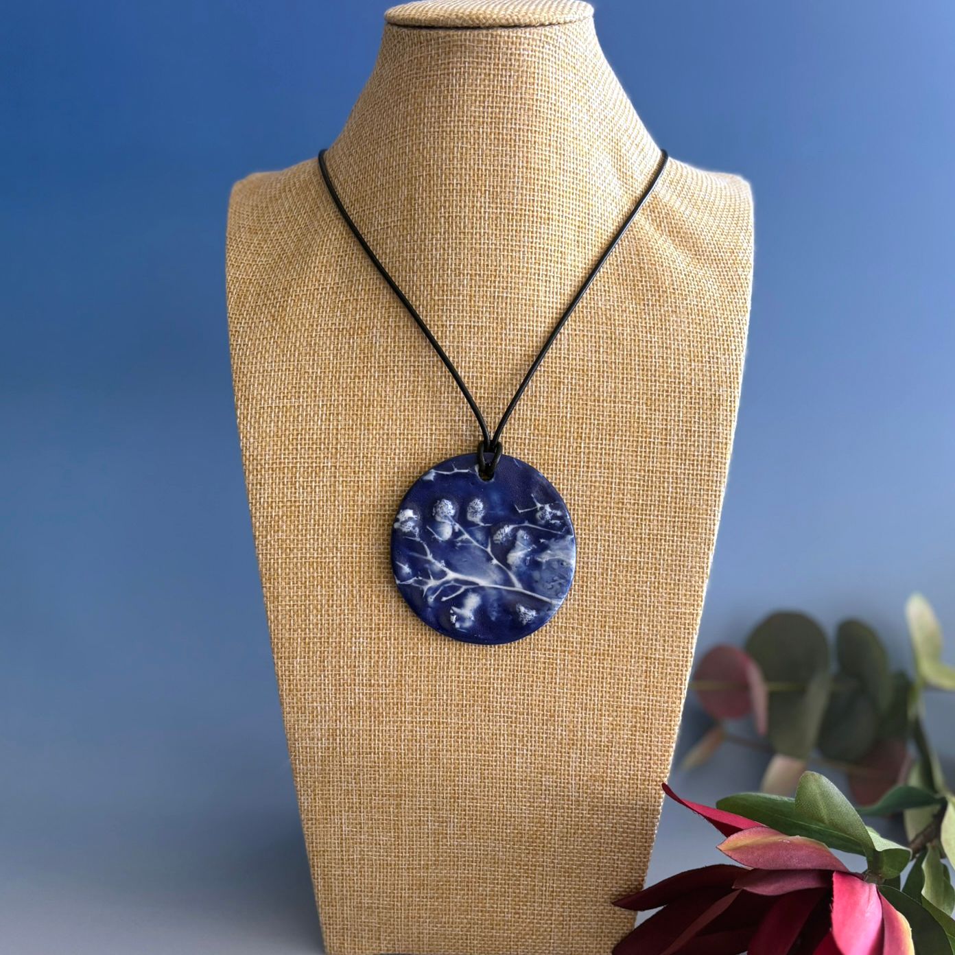 Dark Blue Gypsophila Pendant