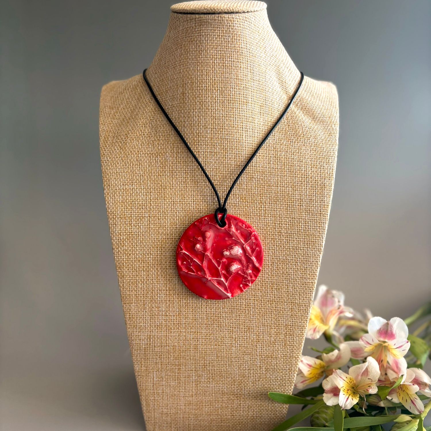 Red Gypsophila Pendant