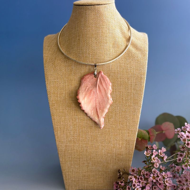 Pink Leaf Pendant