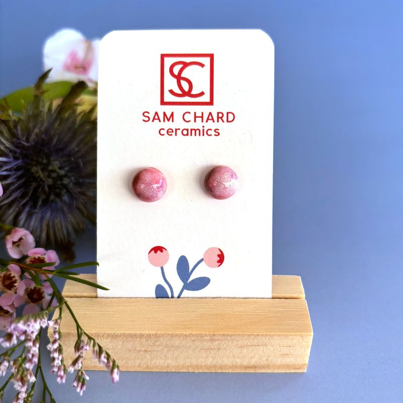 Stormy Pink Stud Earrings