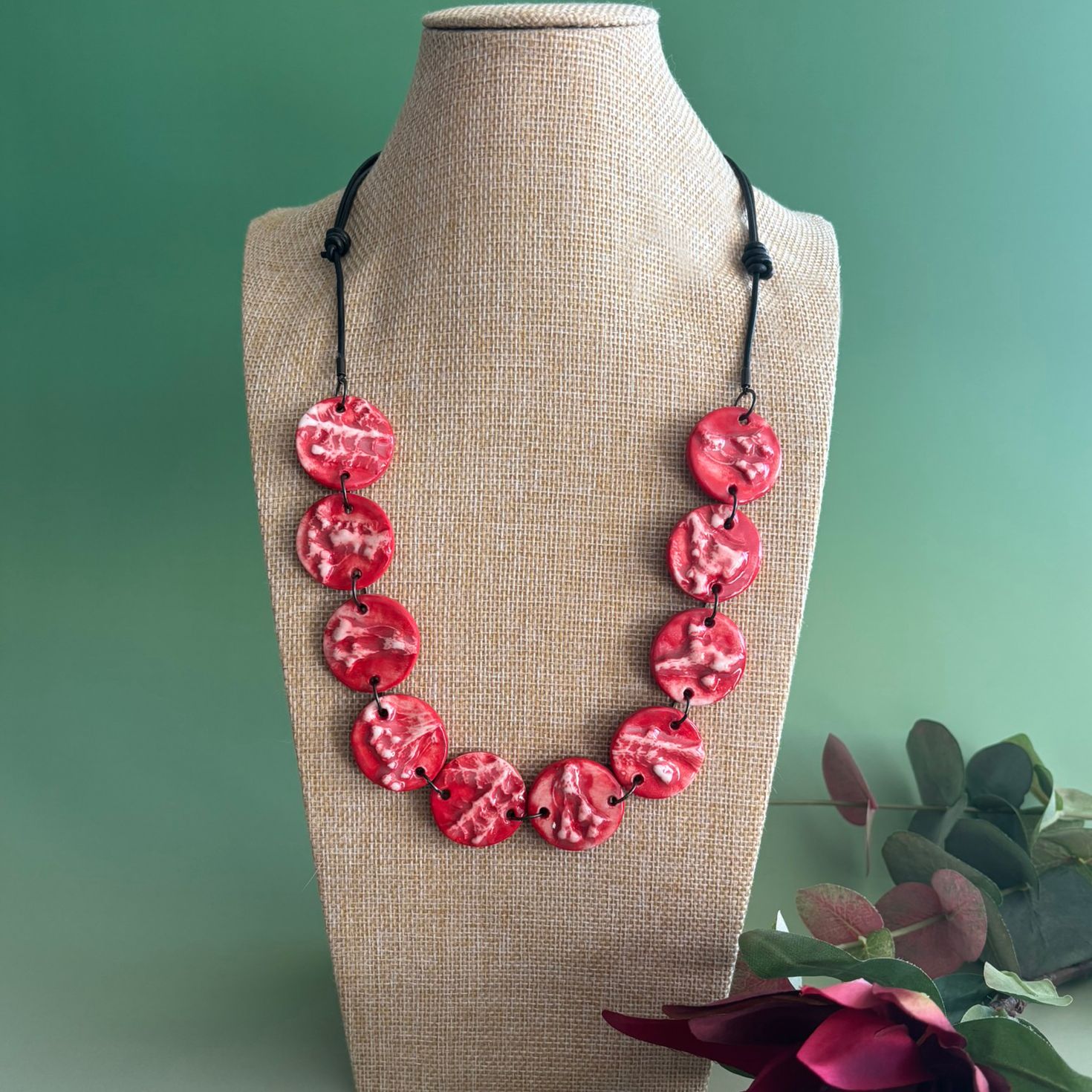Red Botanical Necklace