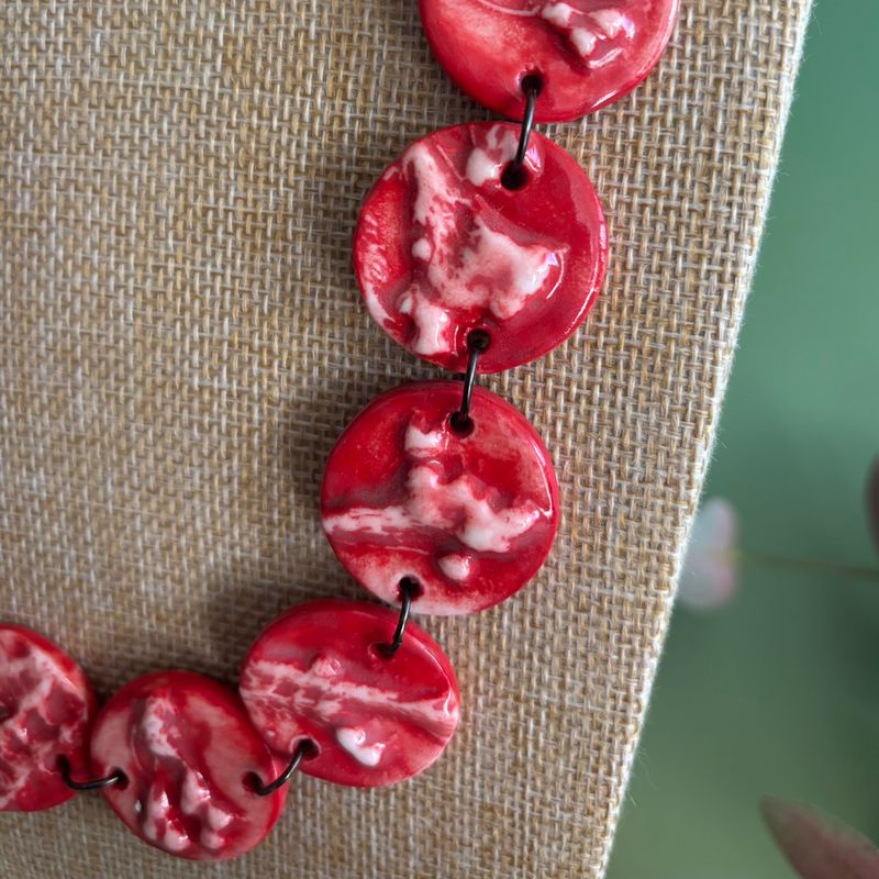 Red Botanical Necklace