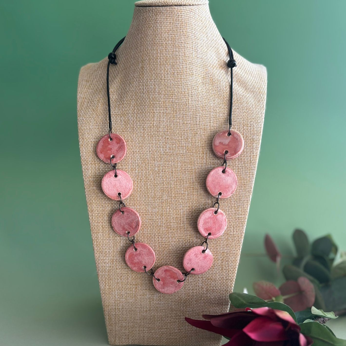 Pink Discs Necklace