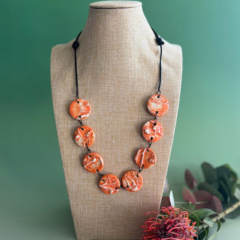 Orange Botanical Necklace