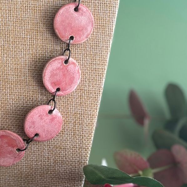 Pink Discs Necklace