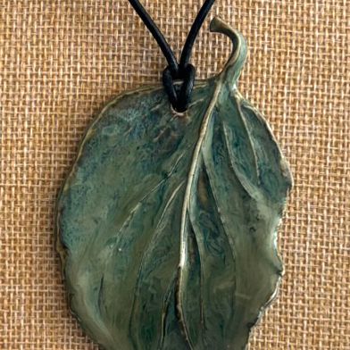 Dark Green Leaf Pendant