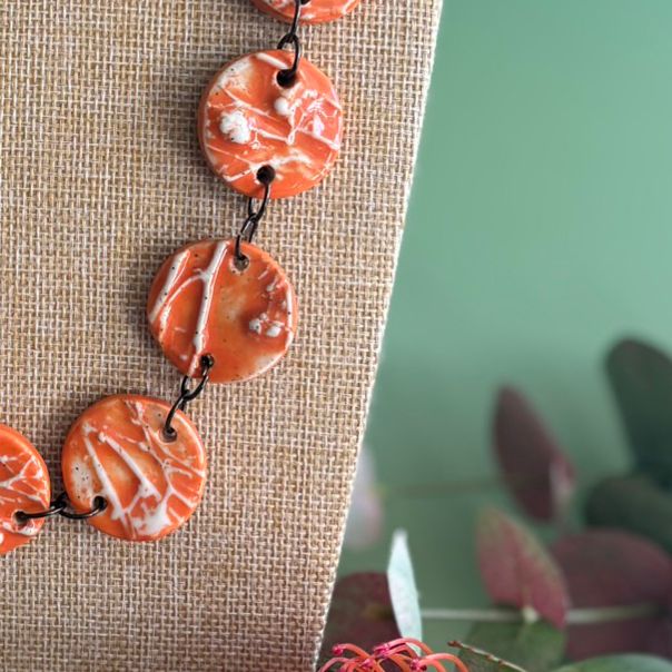 Orange Botanical Necklace