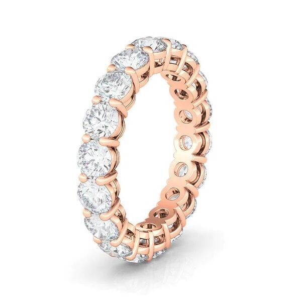 ROUND CUT ETERNITY BAND  pink gold