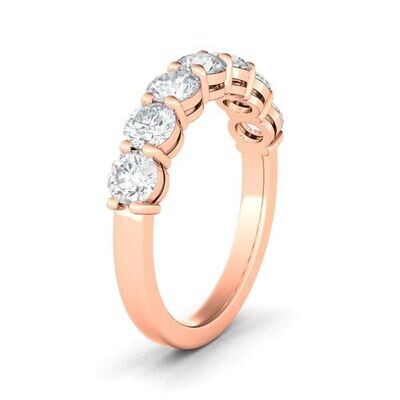 ROUND CUT HALF ETERNITY BAND pink gold