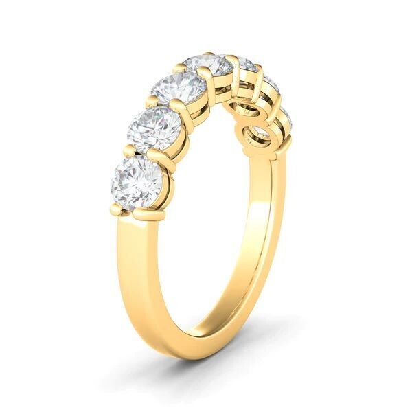 ROUND CUT HALF ETERNITY BAND yellow gold