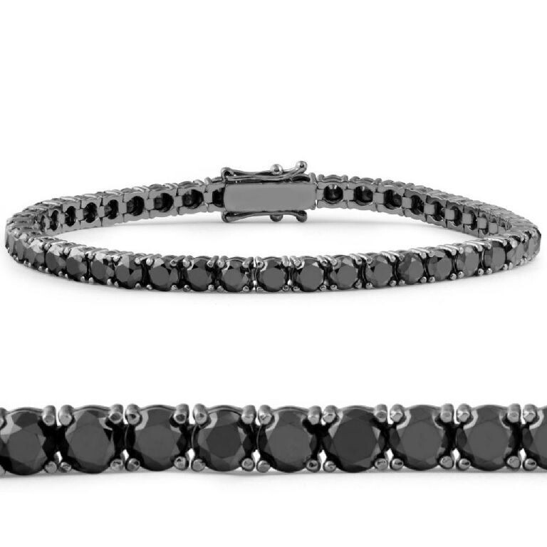 Black diamonds tennis bracelet (black gold)