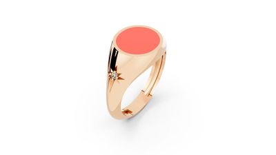 Signet Pinky Ring with Enamel
