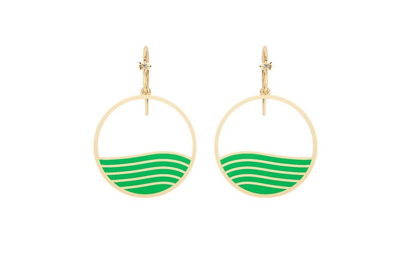 Enamel Wave Earrings