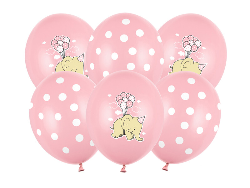 Vaaleanpunaiset ilmapallot baby shower juhliin