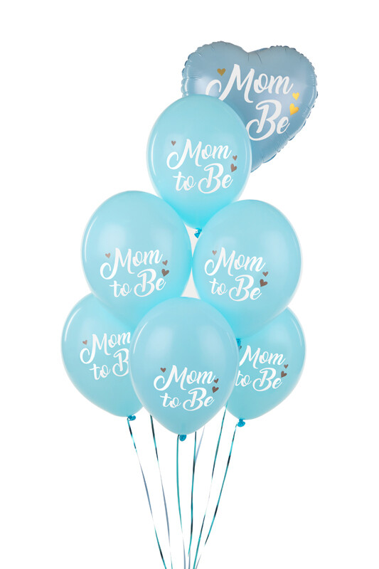Ilmapallot Mom to Be, vaaleansininen 6kpl