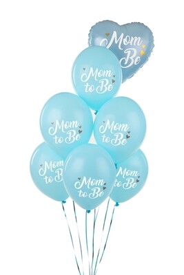 Ilmapallot Mom to Be, vaaleansininen 6kpl