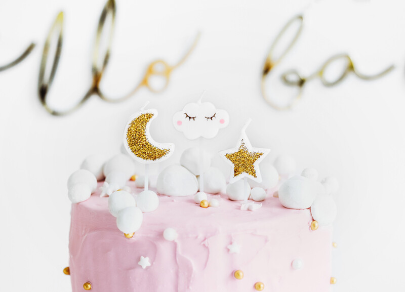 Kakkukynttilät babyshower juhliin