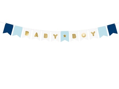 Vaaleansininen koristenauha baby shower juhliin