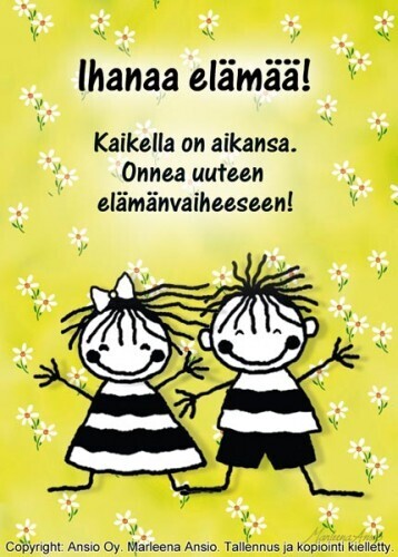 Suomalainen kortti baby shower lahjaan