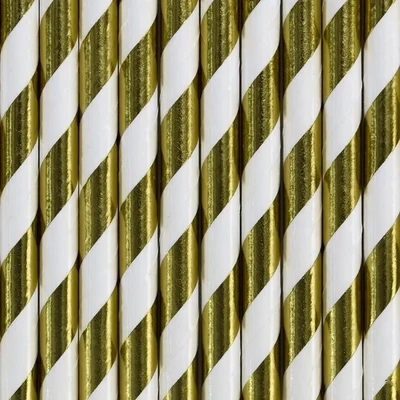 Paperipillit kulta/valkoinen, 19.5cm, 10kpl