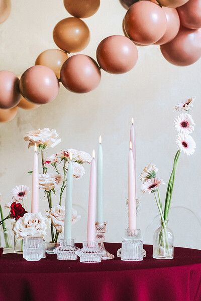 Kruunukynttilät 10kpl, dusty rose