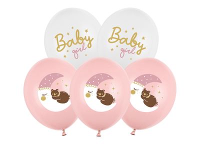 Ilmapallot Baby Girl, vaaleanpunainen 6kpl