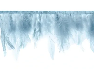 Höyhen koristenauha, vaaleansininen 1m