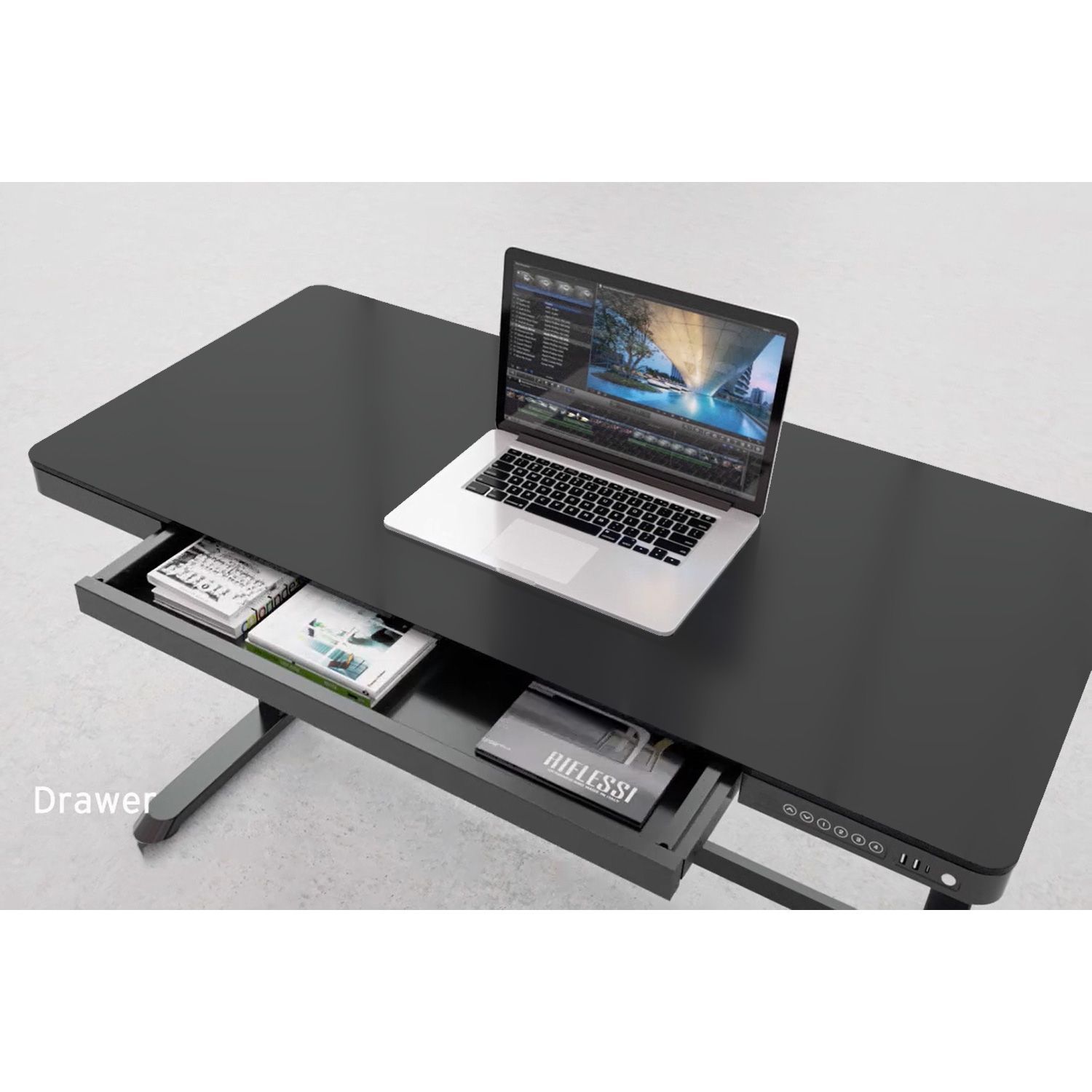 DOMI Homeworker Desk, SELECT THE TYPE OF DESK: DOMI Homeworker desk - Single-motor Smart Standing Desk Frame - Matte Black (1200x600)