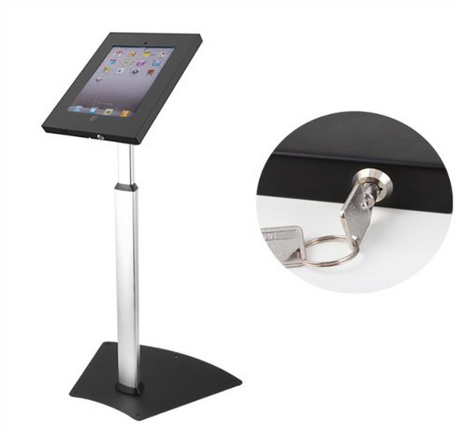 Height Adjustable iPad/ iPad Air Floor Stand with Lock