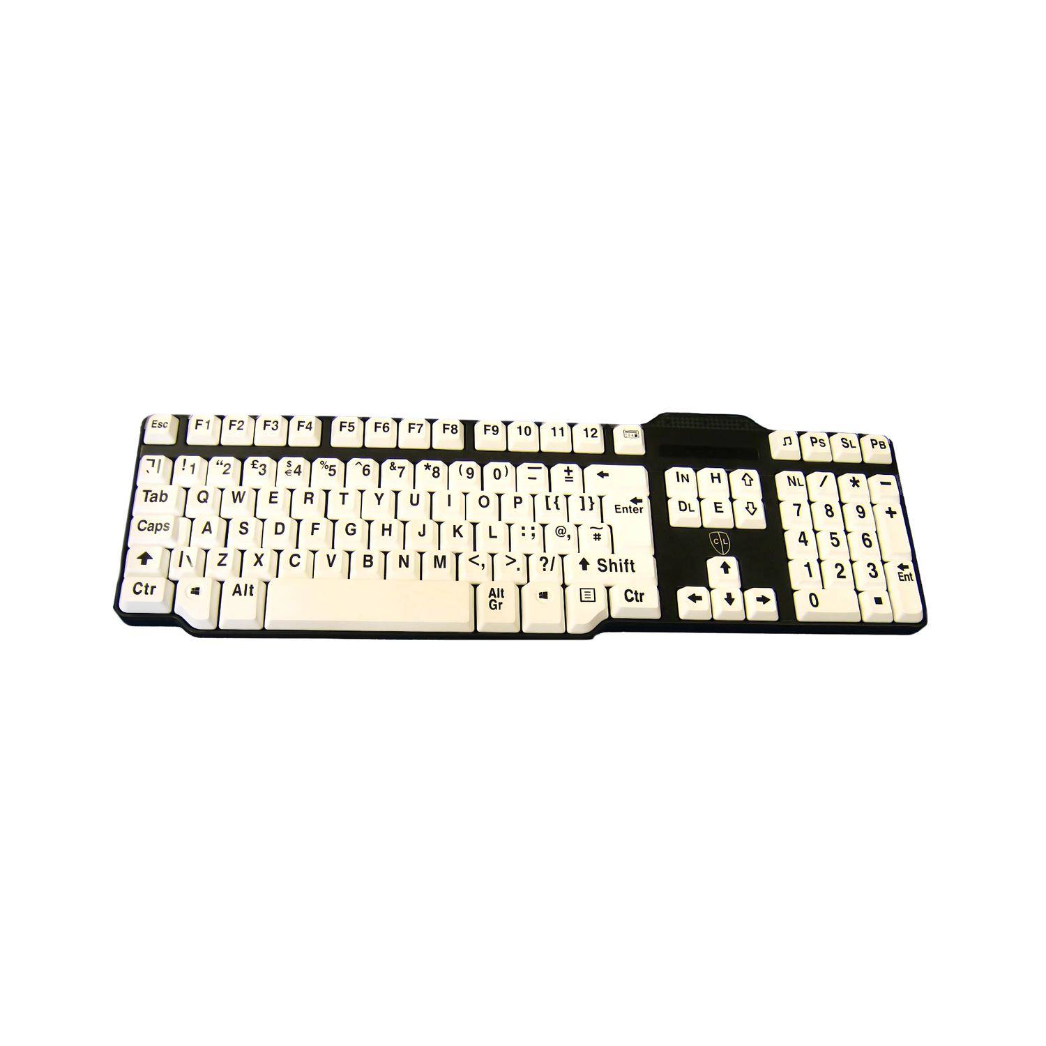 Easy2Use High Contrast Keyboard: Large Black Print on White Keys