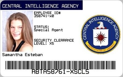 CIA Ausweis mit Foto und Namen