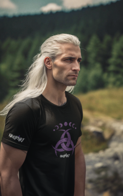 Nullpnkt his T-Shirt Mond Triskele Lila Glitzer