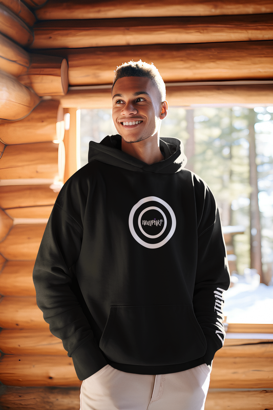 Nullpnkt his Hoodie Bull Eye Schwarz Glitzer