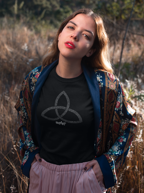 Nullpnkt her T-Shirt Trinität Glitzer Schwarz