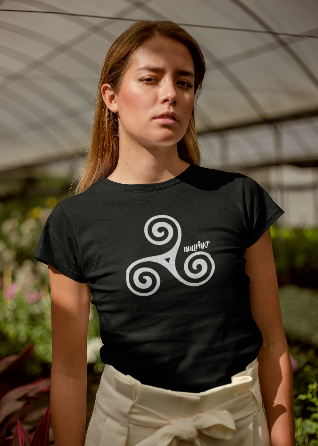 Nullpnkt her T-Shirt Triskele Silber Glitzer