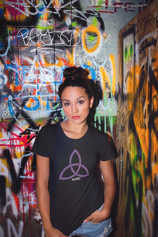 Nullpnkt her T-Shirt Trinität Lila Glitzer