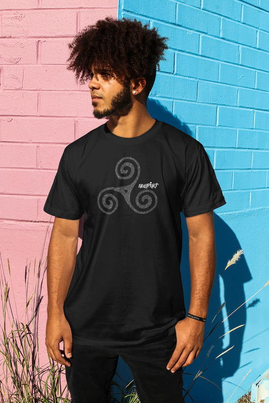 Nullpnkt his T-Shirt Triskele Black Glitzer Nullpnkt his T-Shirt Triskele Black Glitzer