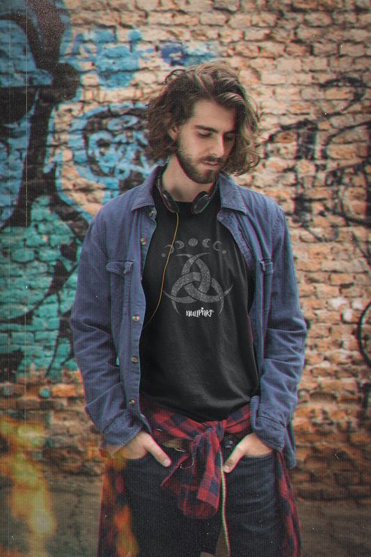 Nullpnkt his T-Shirt Mond Triskele Black Glitzer