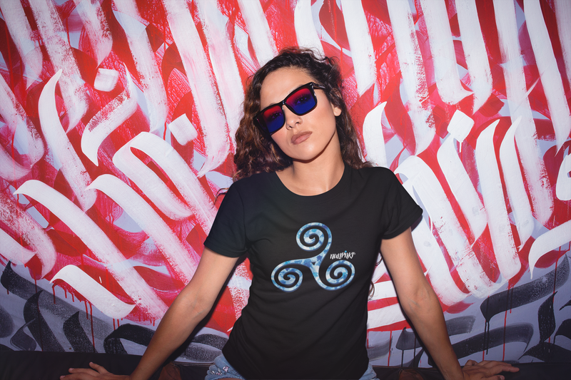 Nullpnkt her T-Shirt Triskele Blau