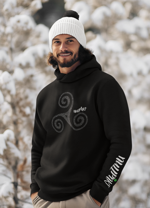 Nullpnkt his Hoodie Triskele Black Glitzer