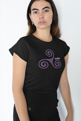 Nullpnkt her T-Shirt Triskele Lila Glitzer